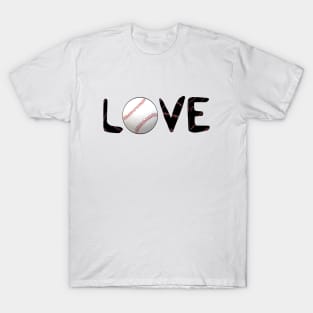 Baseball Love for Baseball Fans (Black Letters) T-Shirt